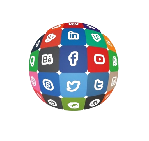 Globe made of social media icons